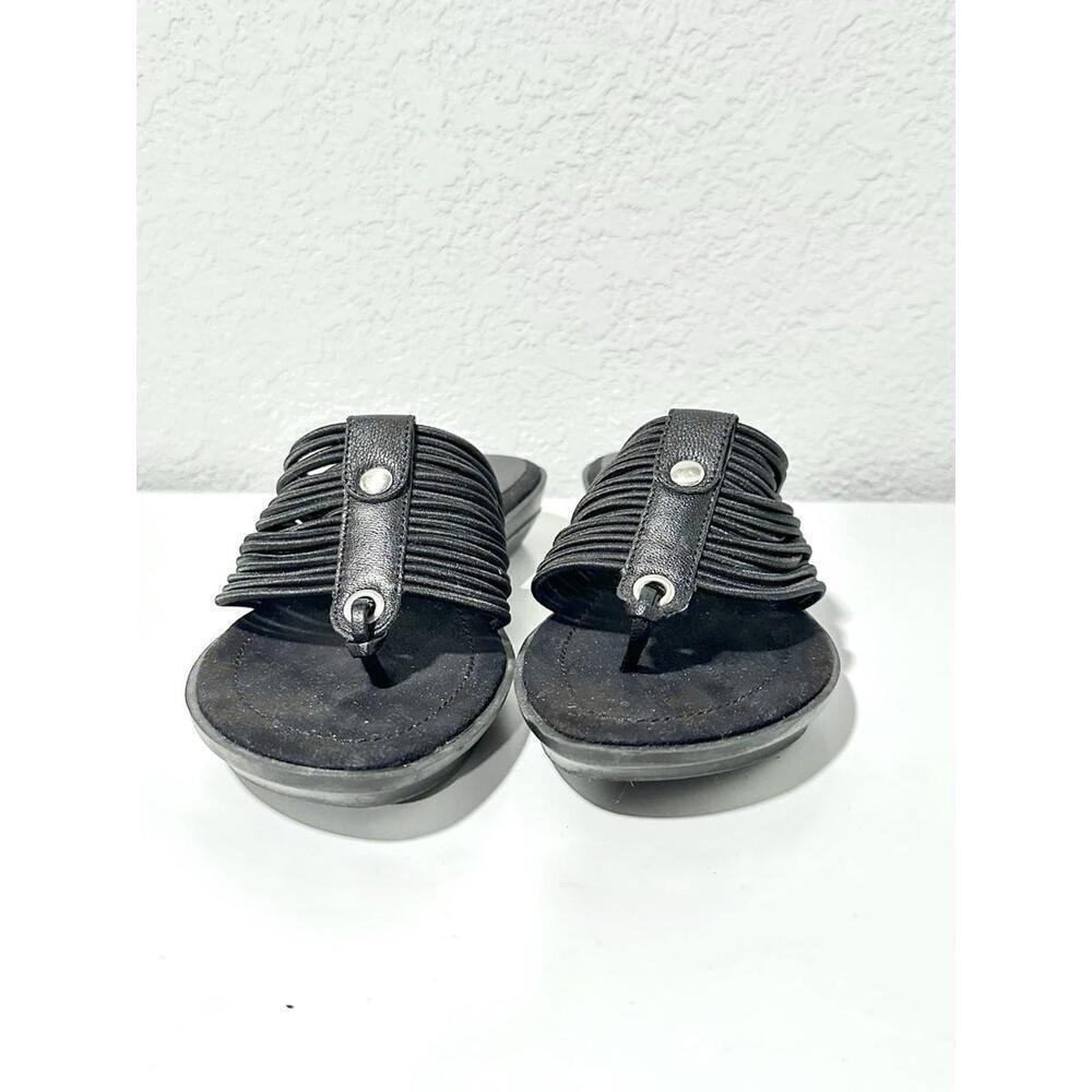 Nine West Womens Sandals Thong Multi Strap Design Black Silver Accent Size 8M - Picture 6 of 7